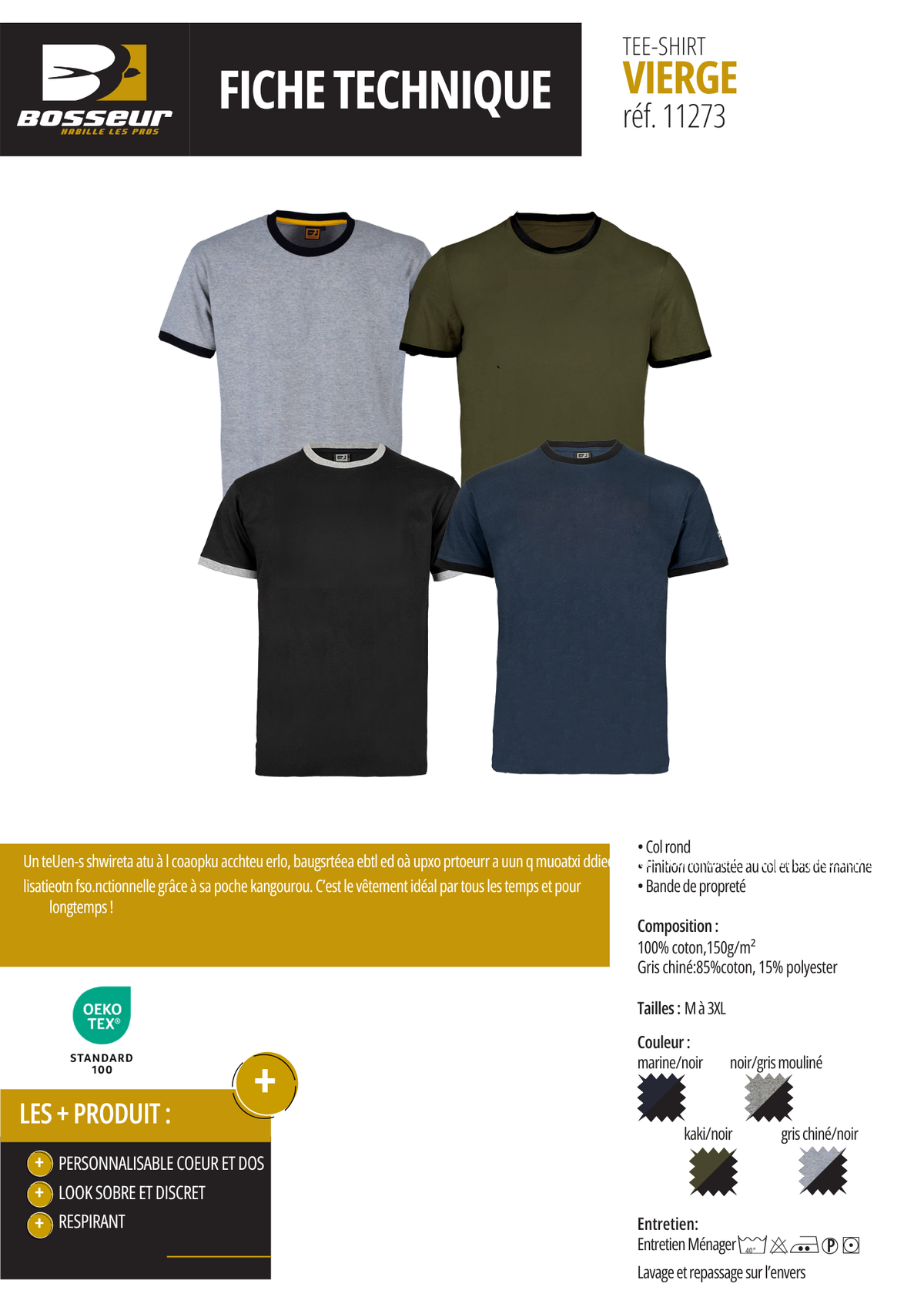 Tee-shirt BOSSEUR vierge