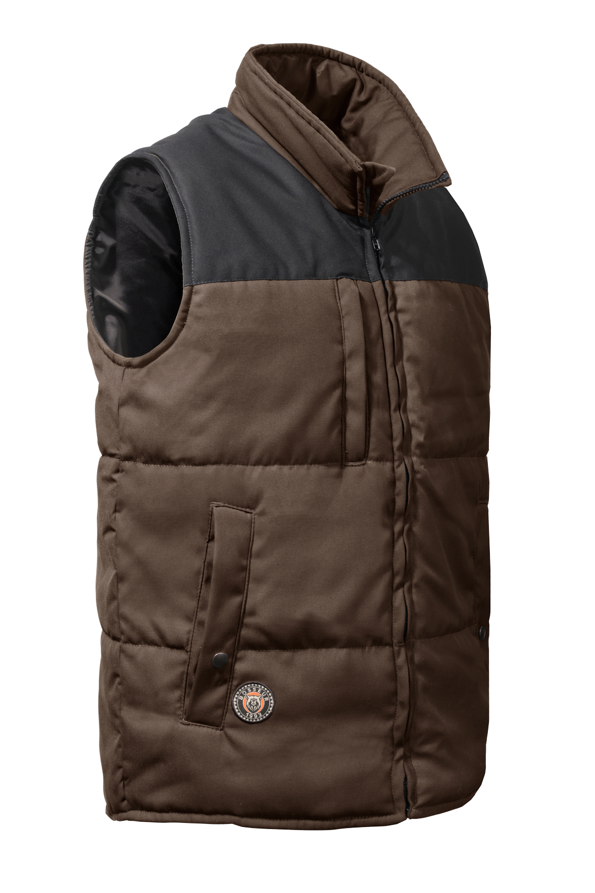 Gilet matelassé col rond noir femme - Bonobo