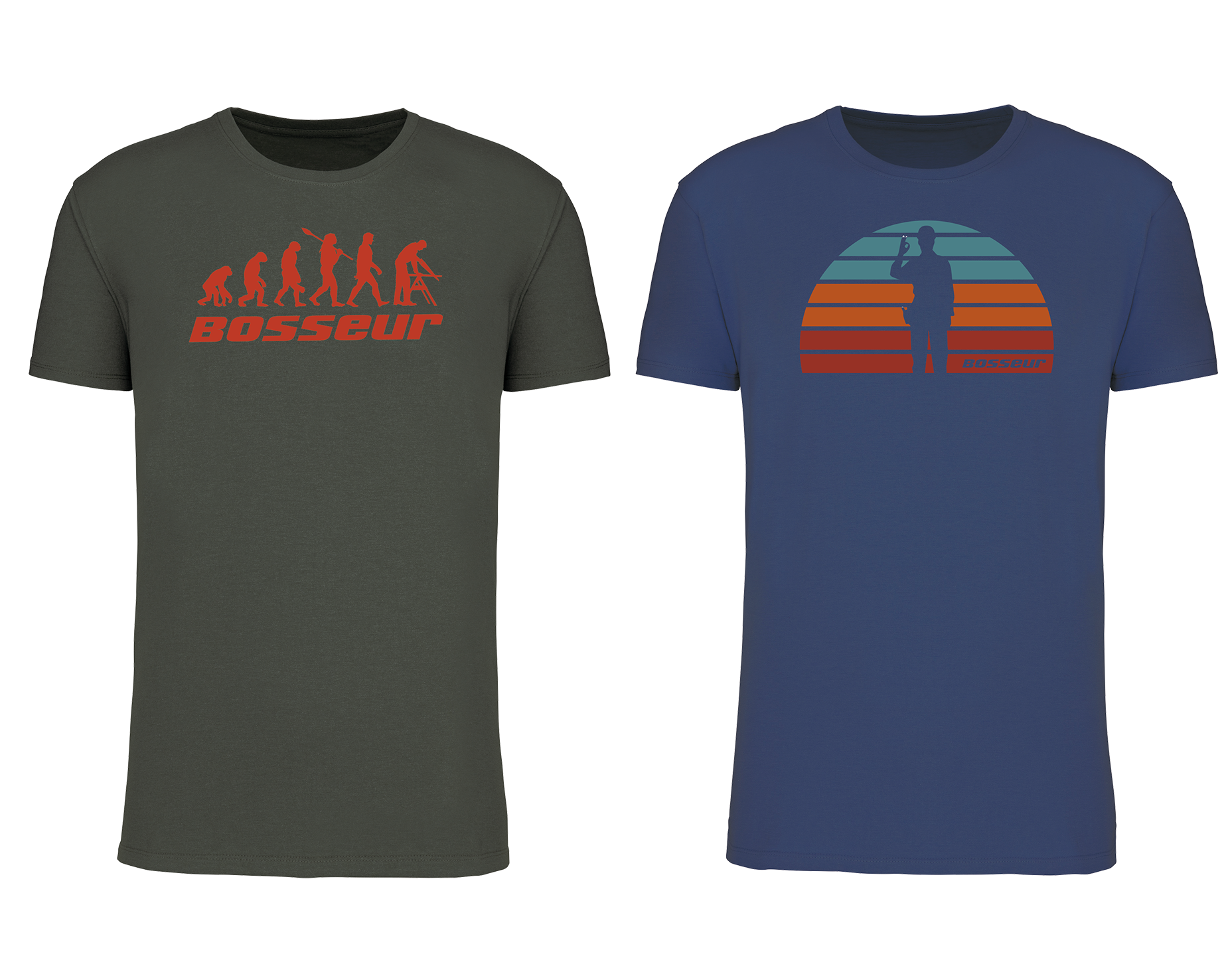 Lot 2 Tee-shirts Bosseur EVO. BOIS -
