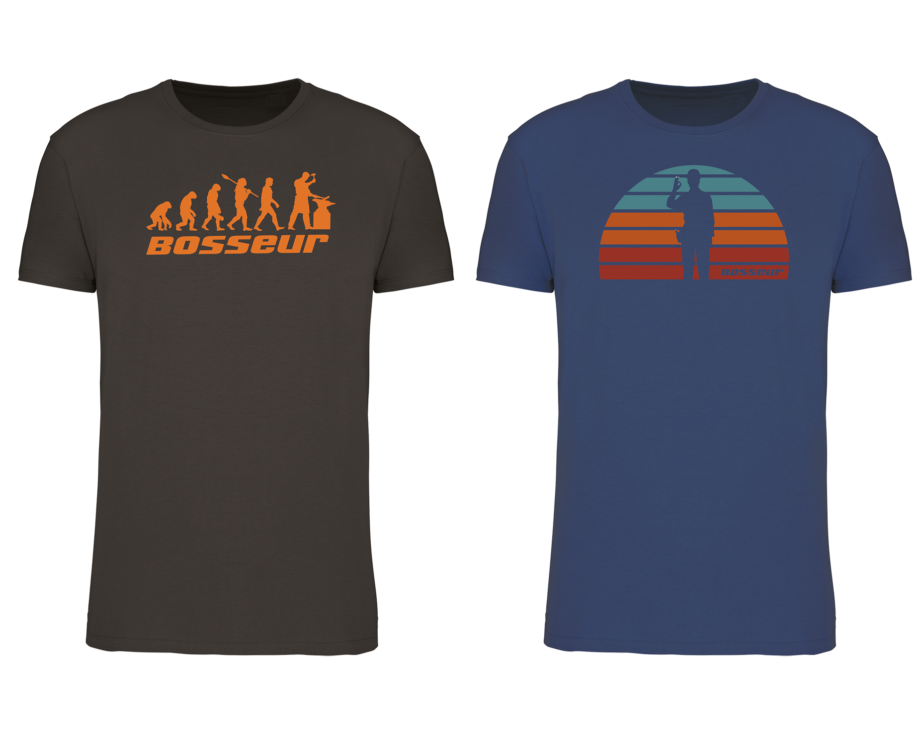 Lot 2 Tee-shirts Bosseur EVO. METAL -