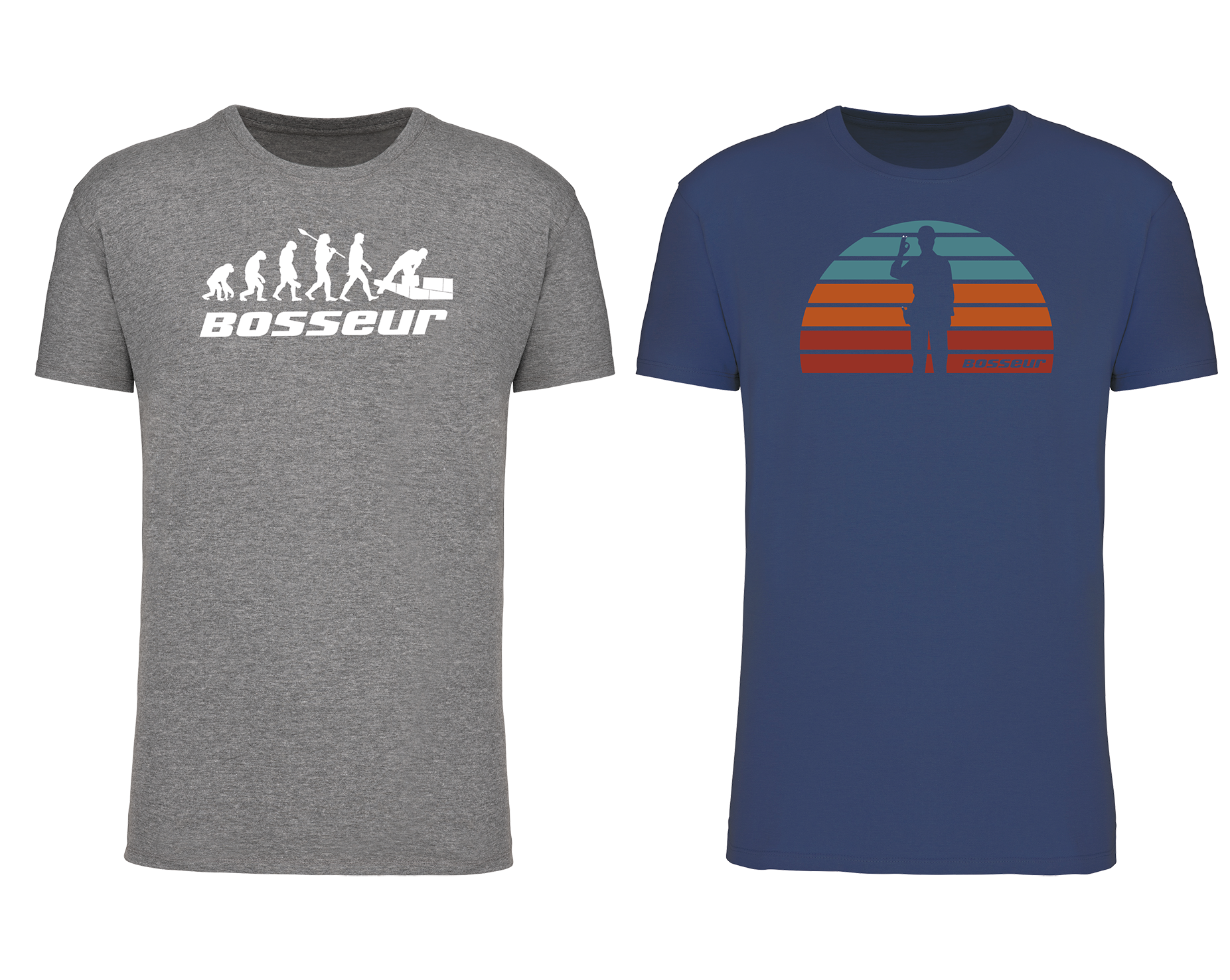 Lot 2 Tee-shirts Bosseur EVO. CIMENT -