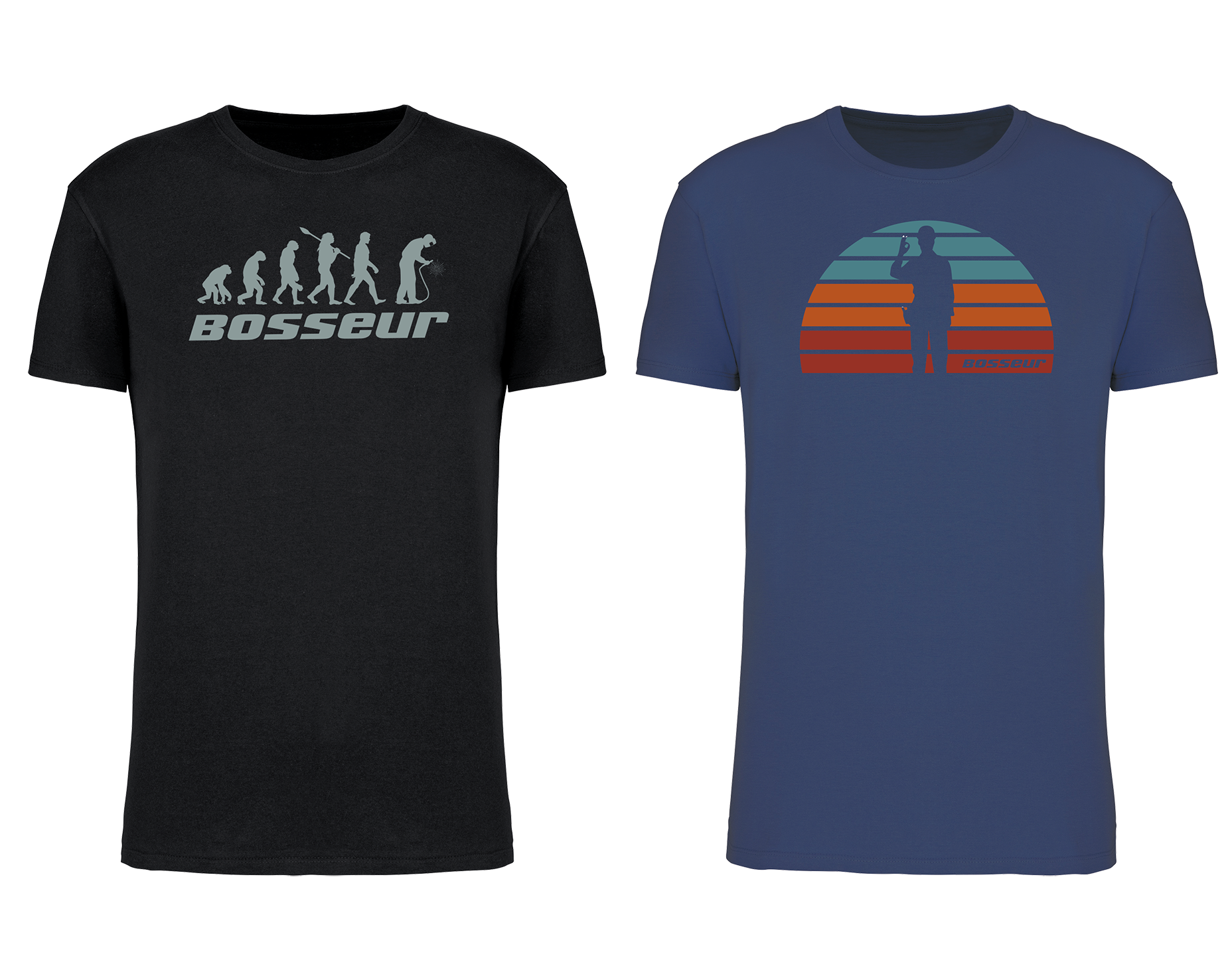 Lot 2 Tee-shirts Bosseur EVO. ECLAIR -