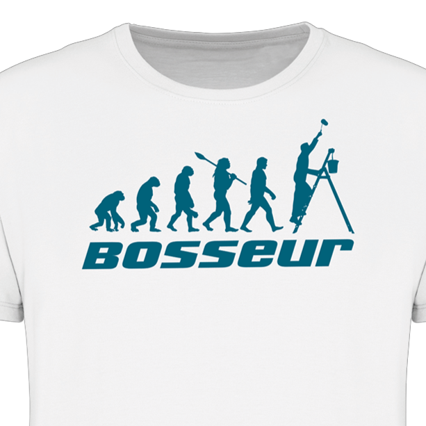 Lot 2 Tee-shirts Bosseur EVO. BLANC -