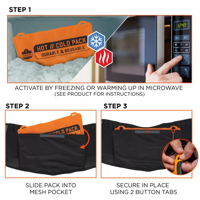 Ceinture lombaire ProFlex 1675 Ergodyne avec Pack de refroidissement et de réchauffement -