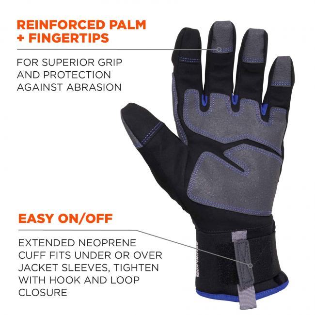Gants de travail imperméables, isolation thermique, écran tactile, paume renforcée 817WP ERGODYNE -