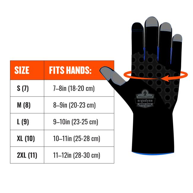 Gants de travail imperméables, isolation thermique, écran tactile, paume renforcée 817WP ERGODYNE -