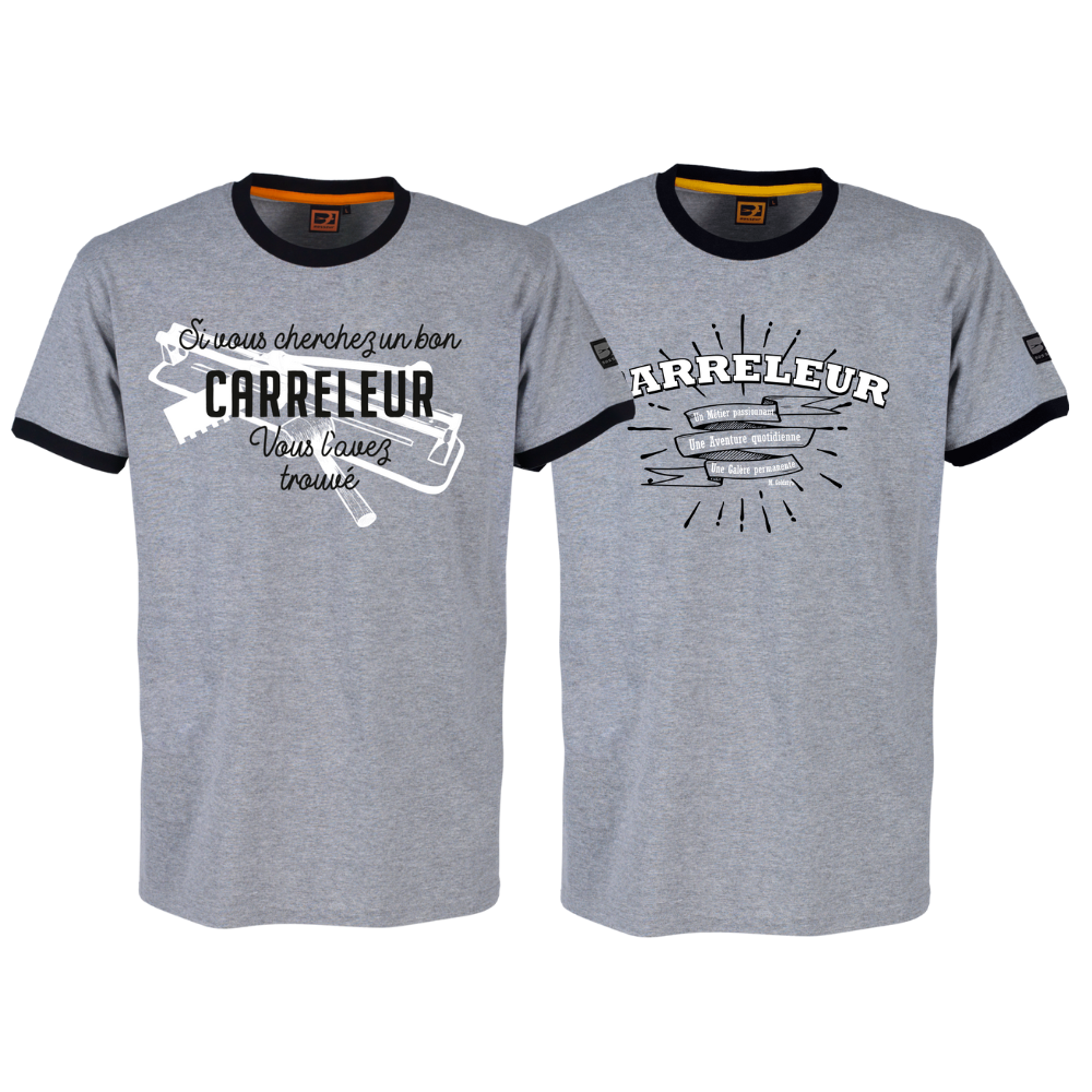 Lot de 2 tee-shirts Bosseur métier Carreleur -