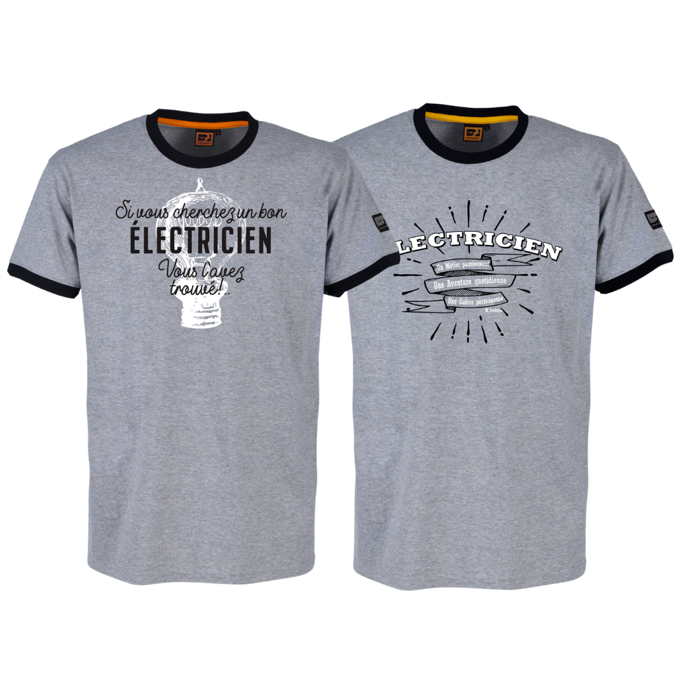 Lot de 2 tee-shirts Bosseur métier Electricien -