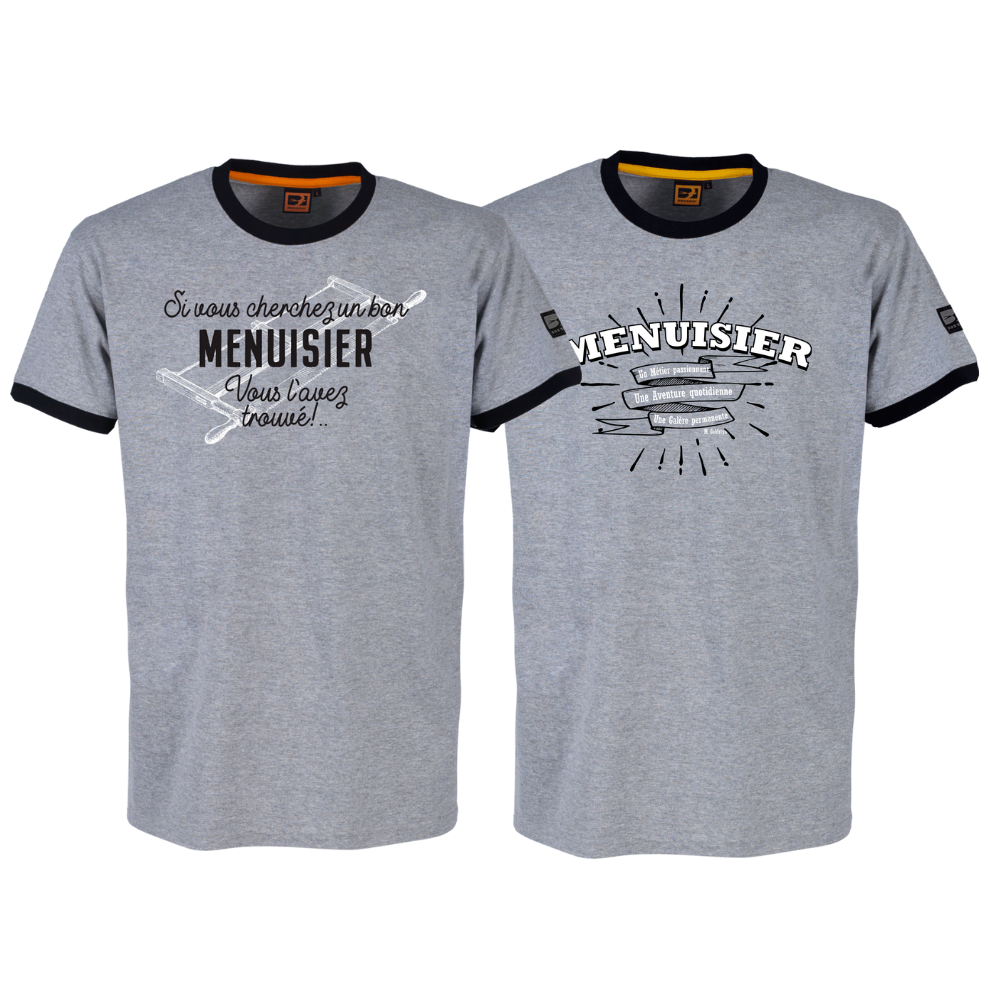 Lot de 2 tee-shirts Bosseur métier Menuisier -