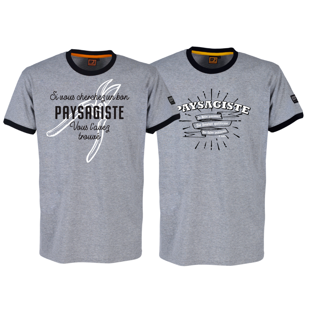 Lot de 2 tee-shirts Bosseur métier Paysagiste -