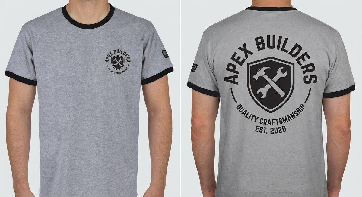 Lot de 5 tee-shirts BOSSEUR à Votre Marque (coeur ET dos)