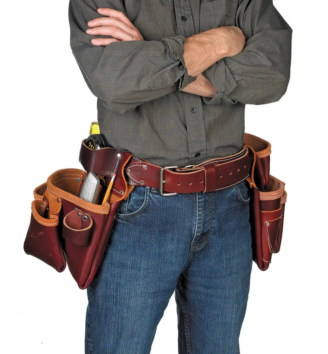 Ceinture porte-outils en cuir avec double Poches amovibles Charpentier OCCIDENTAL LEATHER Pro Framer 5080db -