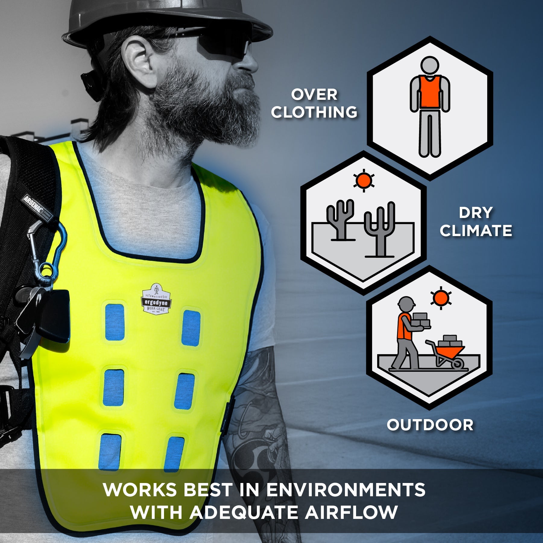 Gilet rafraichissant évaporation sèche Chill-Its 6684 ERGODYNE -