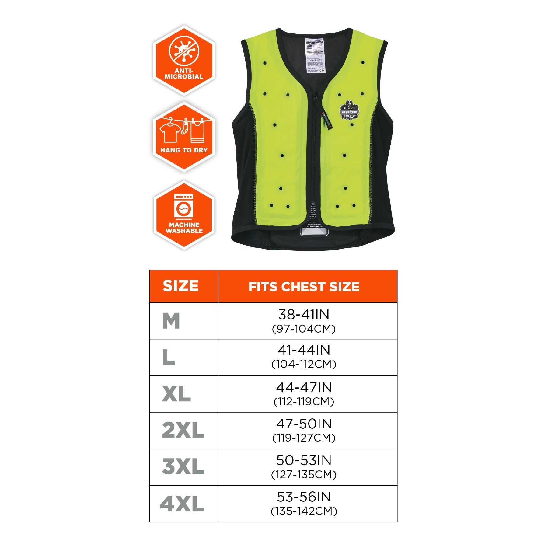 Gilet rafraichissant évaporation sèche fermeture éclair Chill-Its 6685 ERGODYNE -
