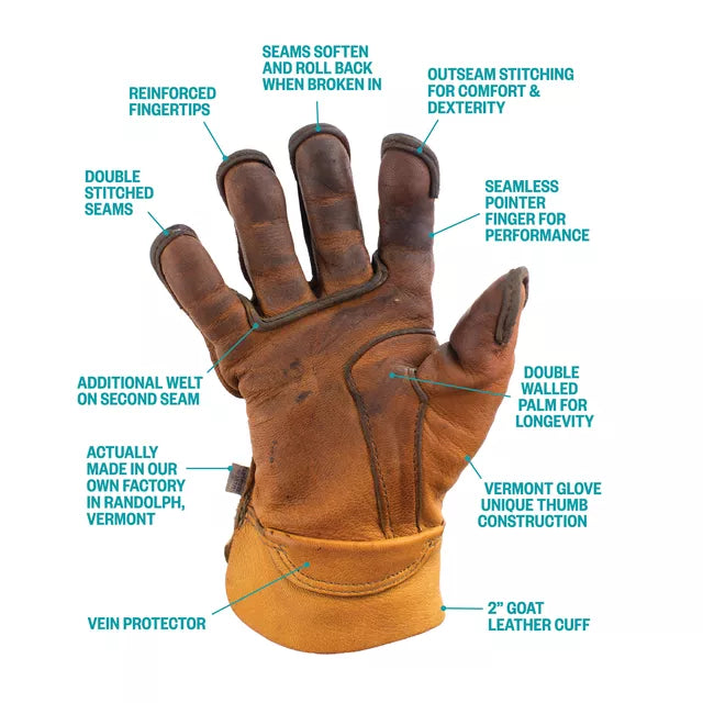Gants cuir The Vermonter VERMONT GLOVE - doigts courts -