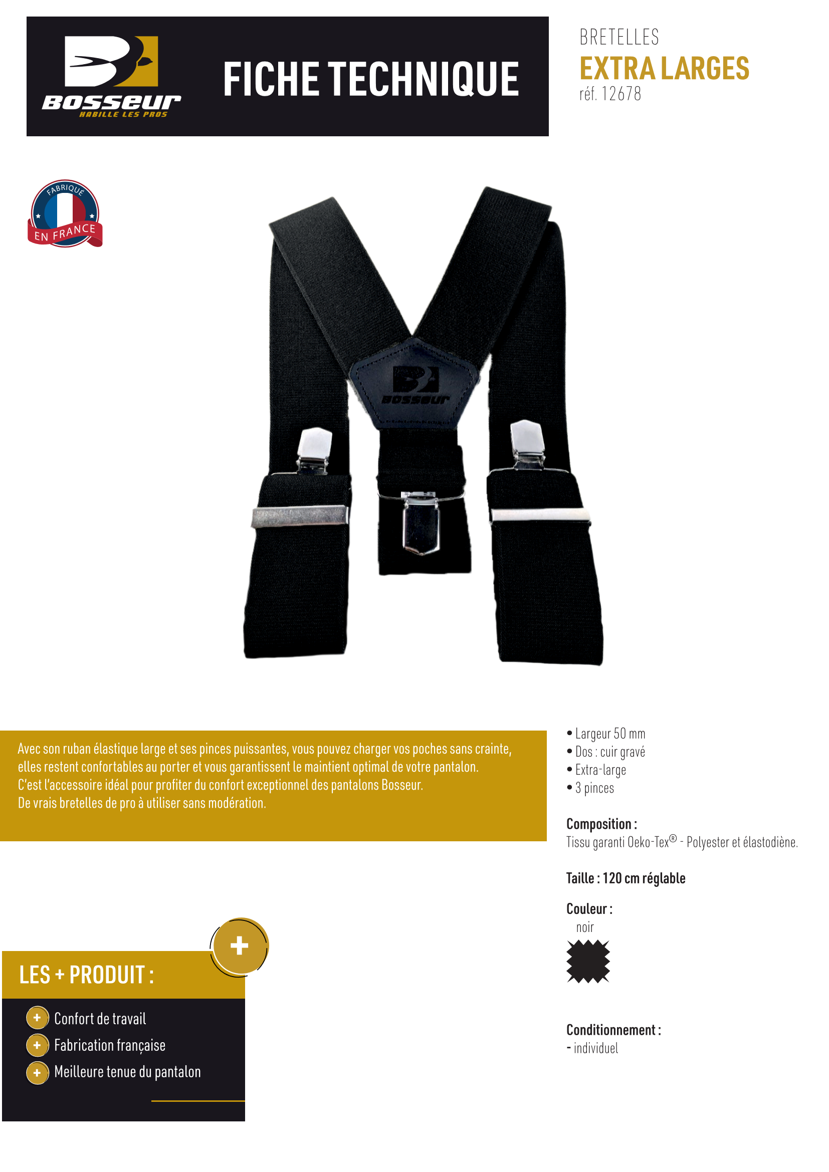 Bretelles Extra Larges BOSSEUR - 