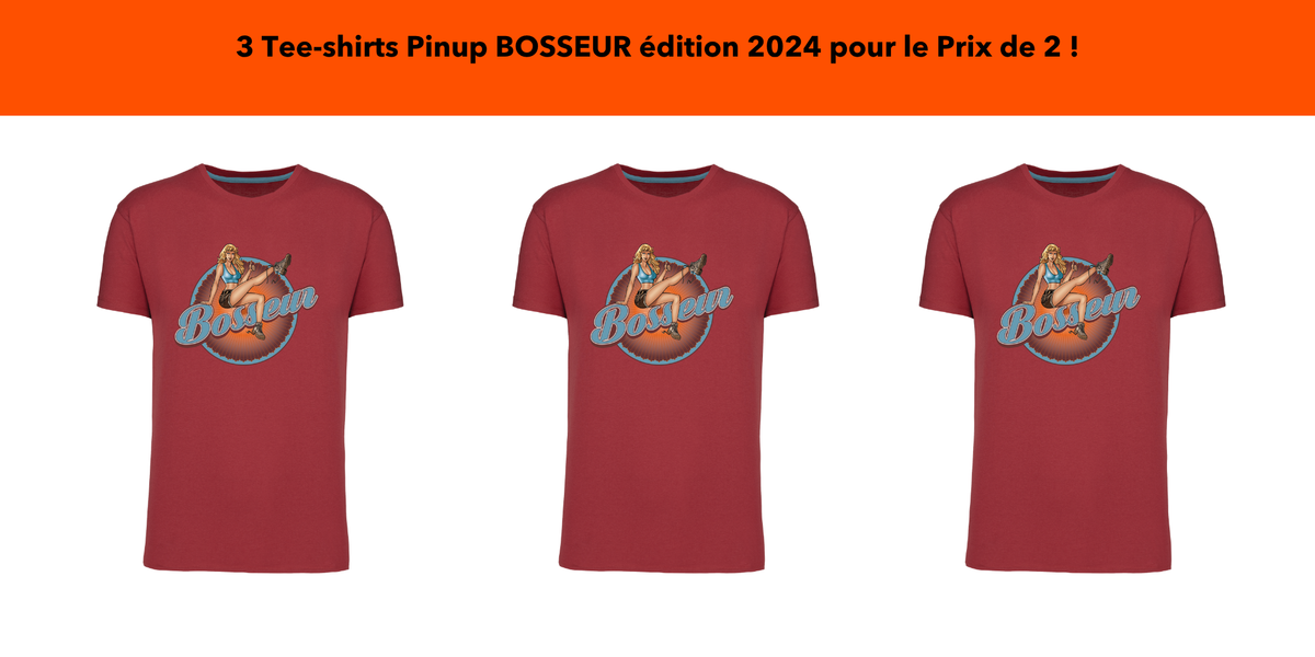 Lot de 3 Tee-shirts BOSSEUR Pinup édition 2024
