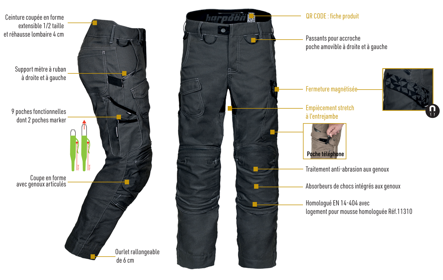 Pantalon technique BOSSEUR Harpoon Multi+ - 