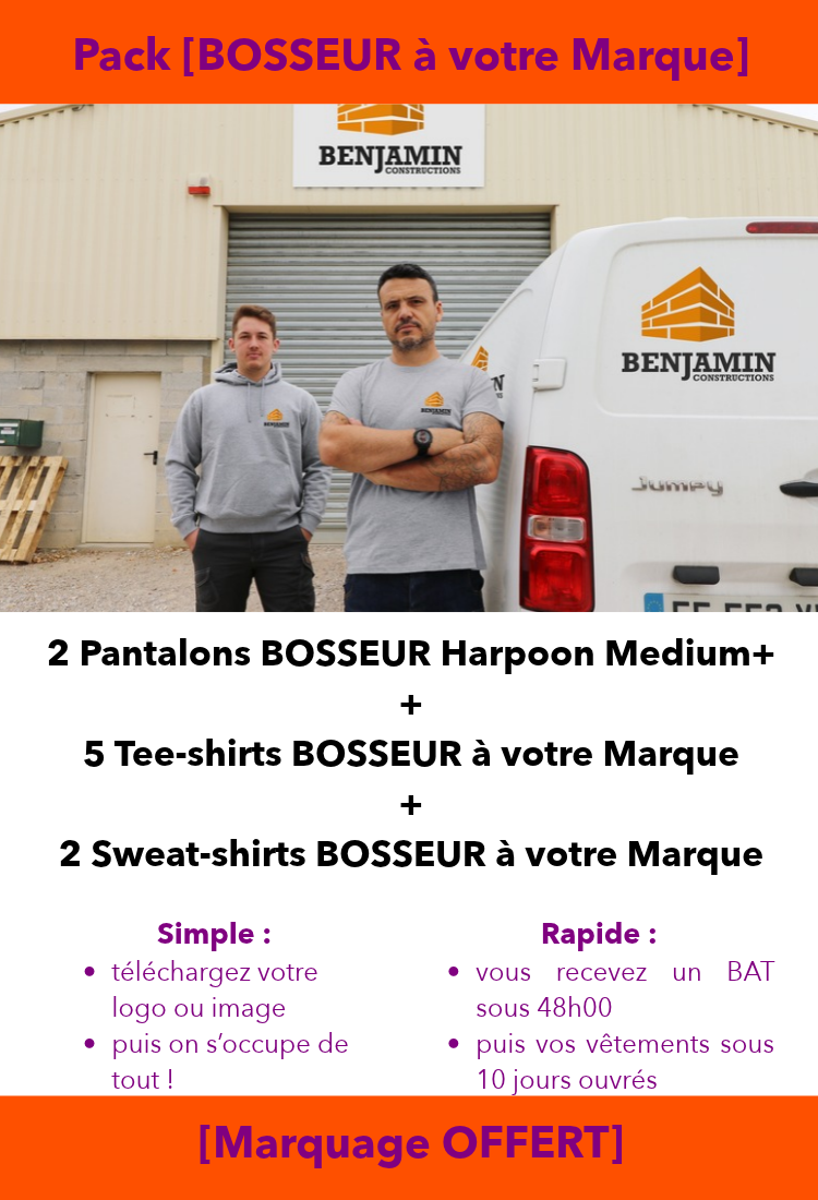 Pack [BOSSEUR à votre Marque] 2 Harpoon Medium+ + 5 Tee-shirts + 2 Sweats [Marquage OFFERT]