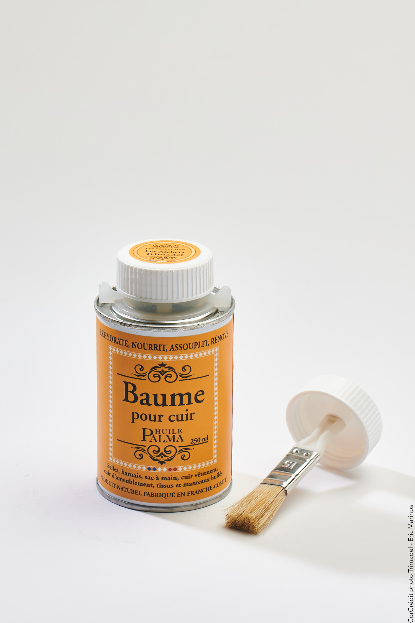 Baume Entretien Cuir Palma Incolore 250ml - avec Bouchon Pinceau - 