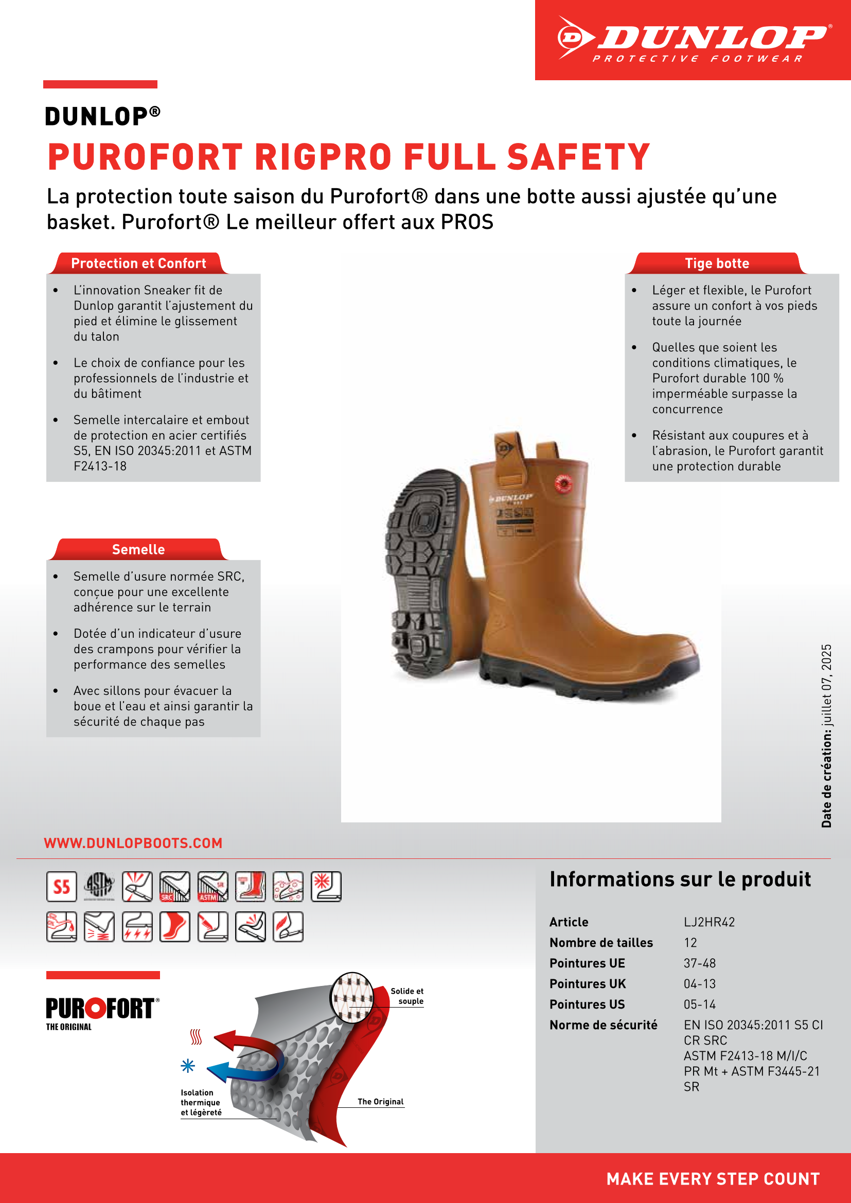 Bottes de sécurité DUNLOP Purofort RigPRO Full Safety - 