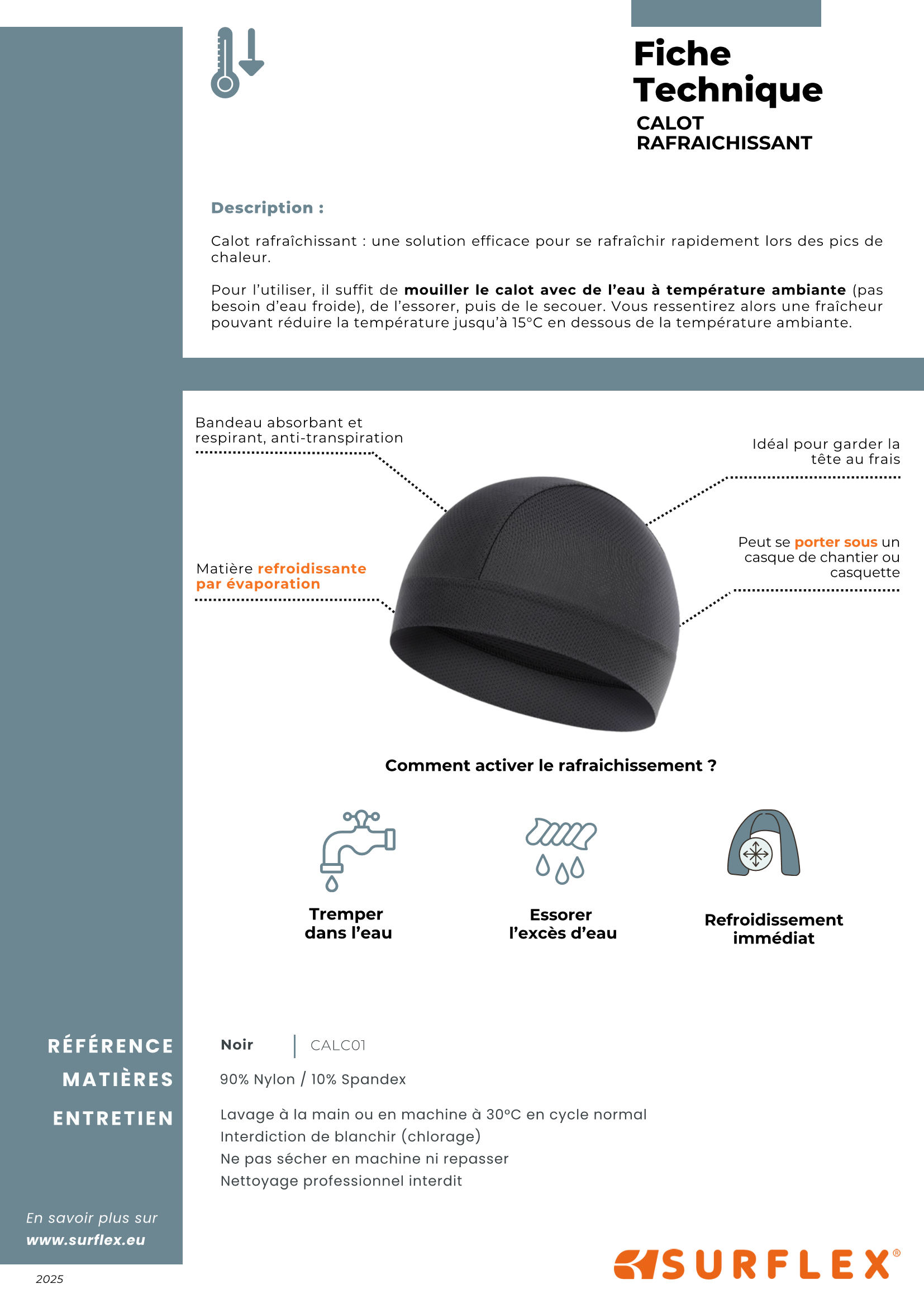 Calot Rafraîchissant CALC01 SURFLEX