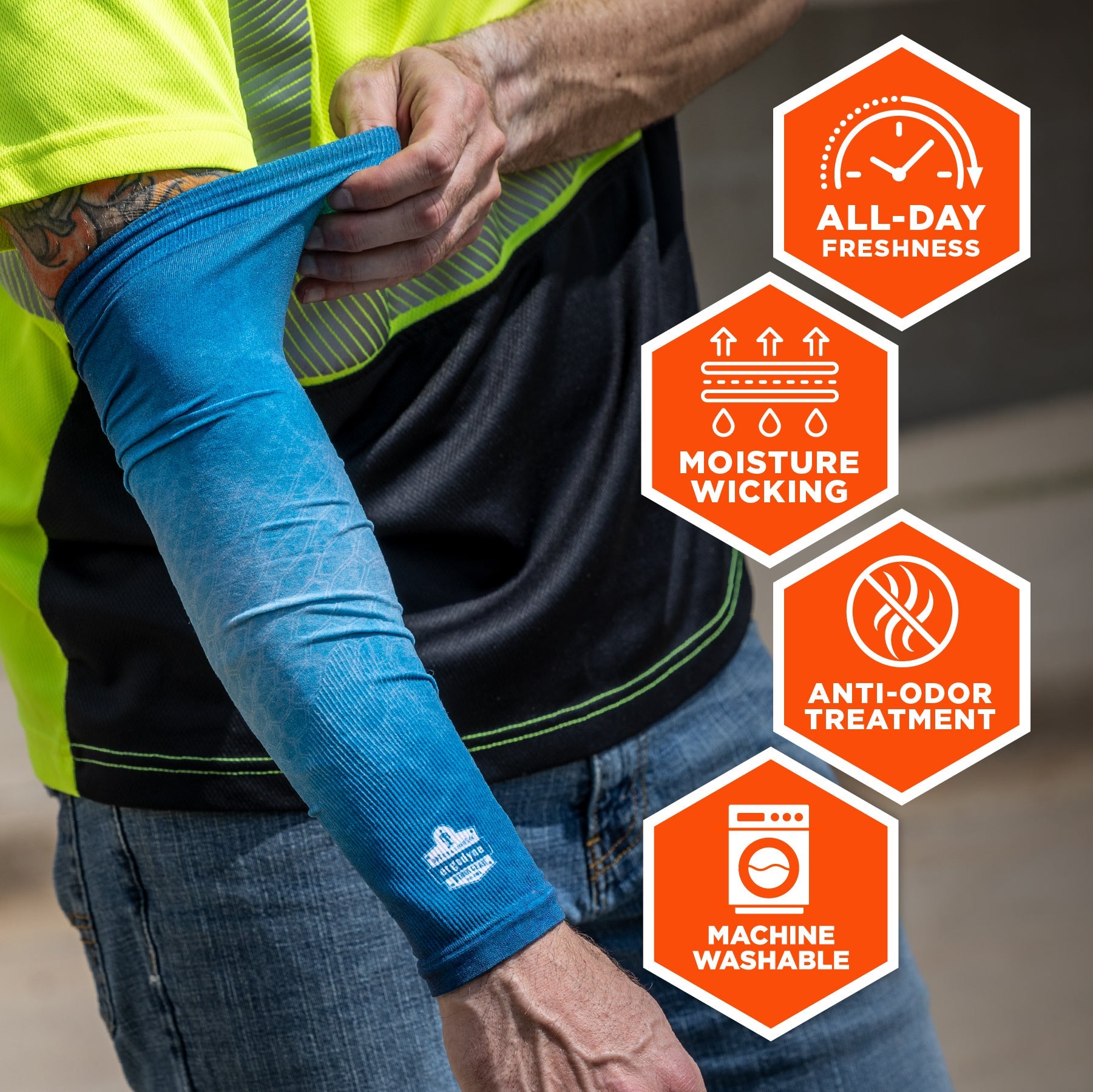 Manchons de protection solaire pour les bras Chill-Its 6695 ERGODYNE (la paire) - 