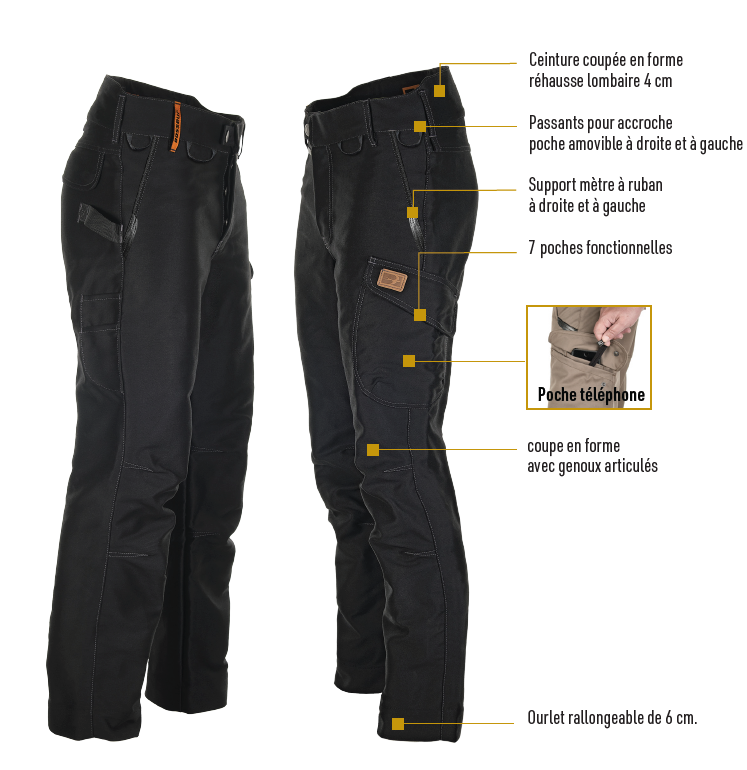 Pantalon technique Bosseur HARPOON METALLO