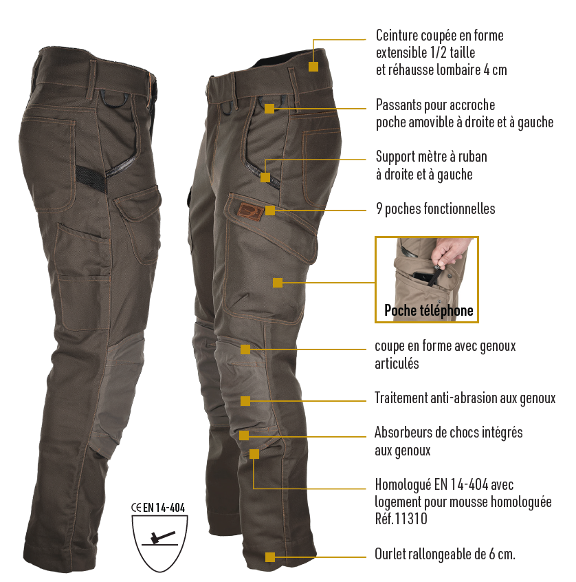 Pantalon technique Bosseur HARPOON MULTI Morpho+