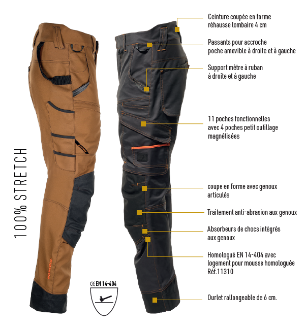 Pantalon technique BOSSEUR Trident Multi Stretch